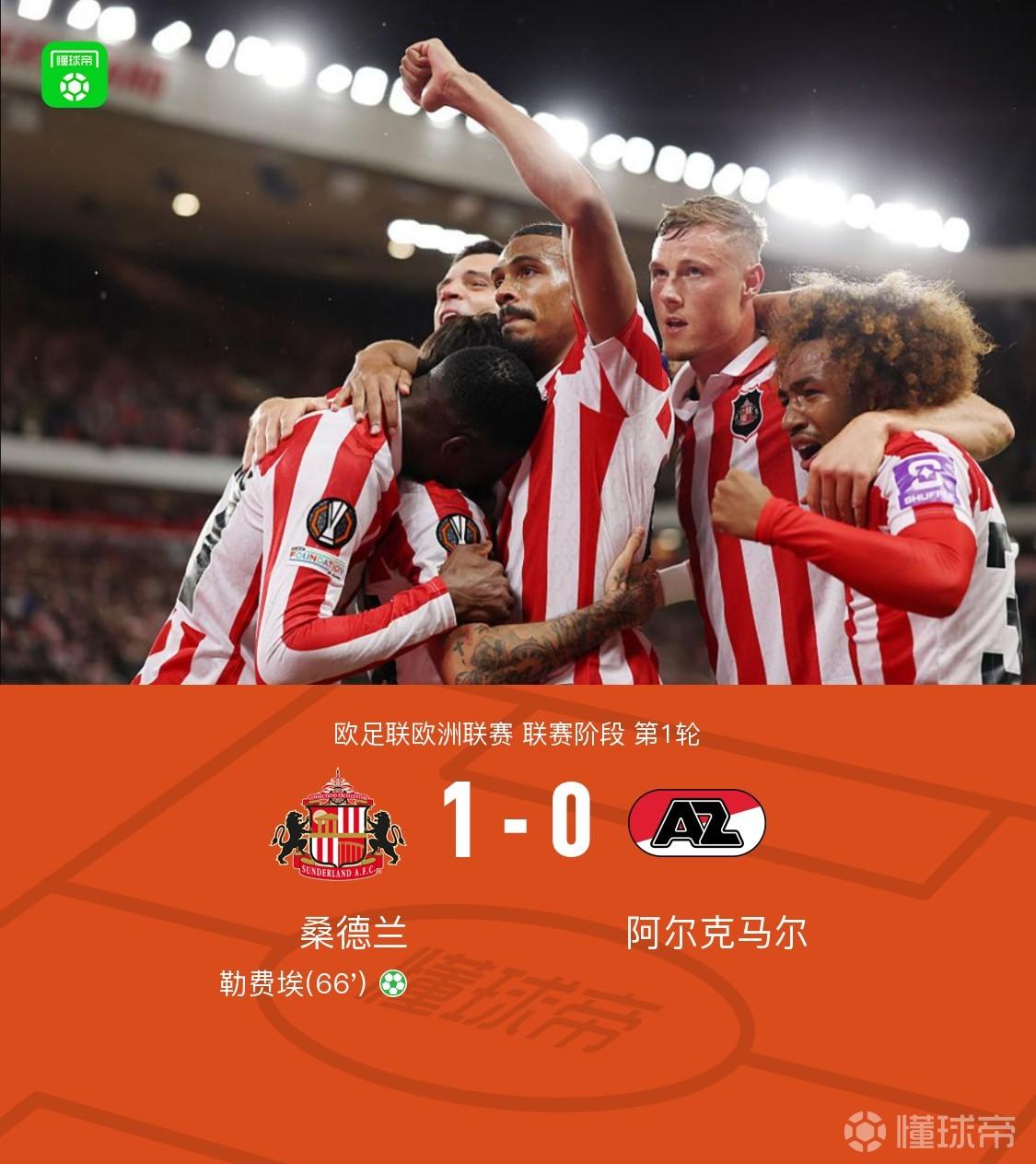 桑德兰1-0小胜阿尔克马尔,勒费埃点球制胜,双方多次浪费良机